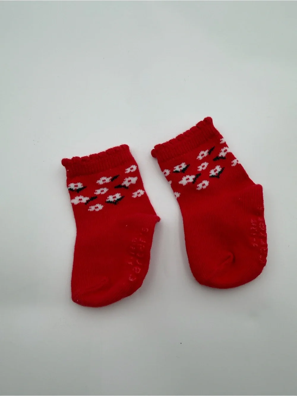 Carter's Red Floral Infant Socks 3-12 Months